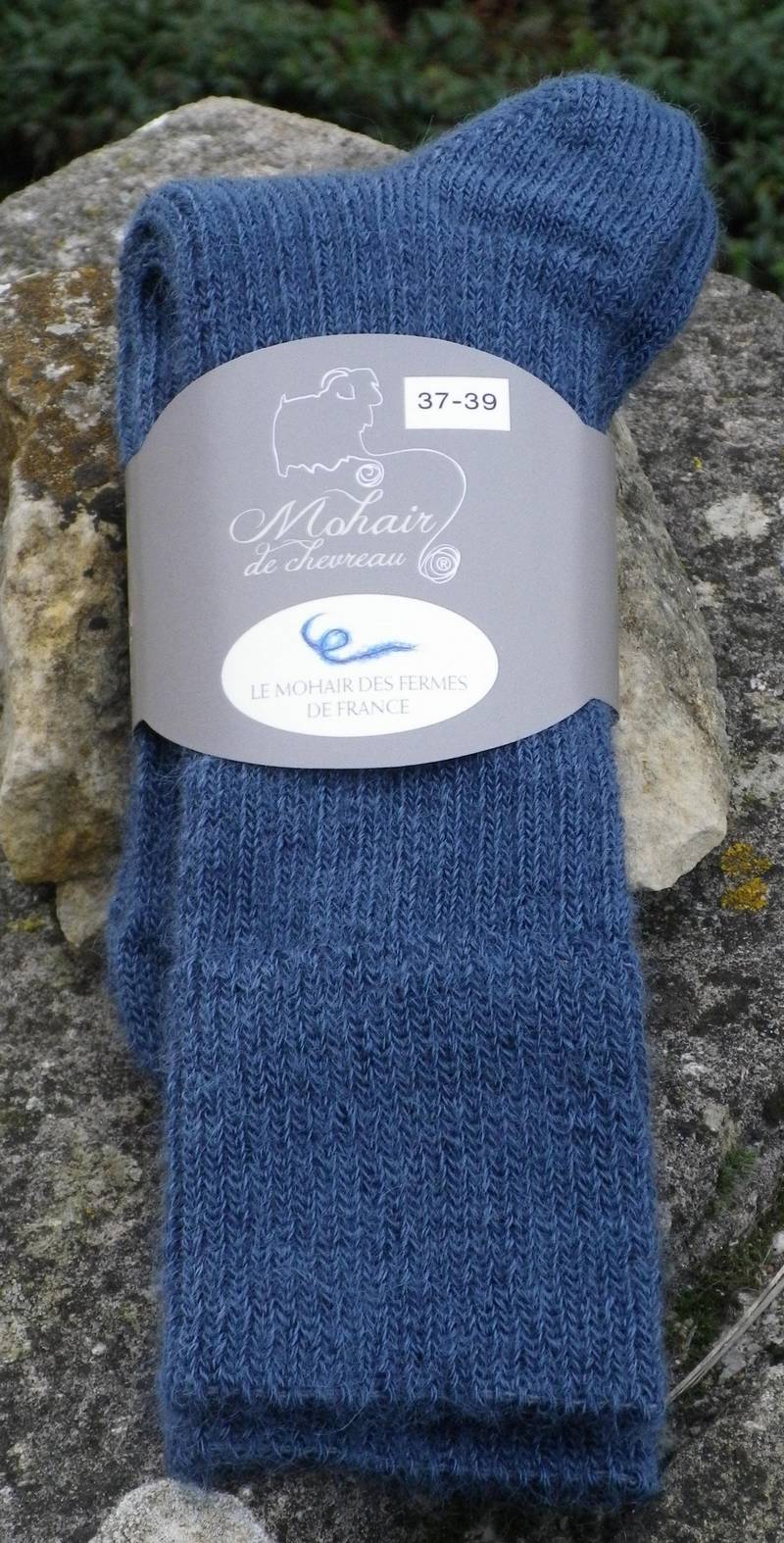 Chaussettes fines 37 39 bleu pacifique