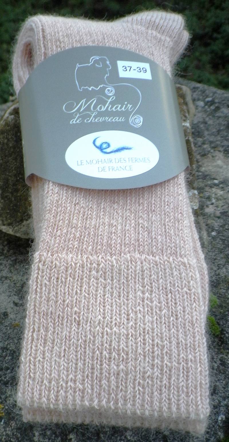Chaussettes fines 37 39 rose coton