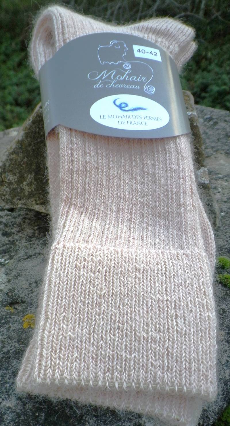 Chaussettes fines 40 42 rose coton