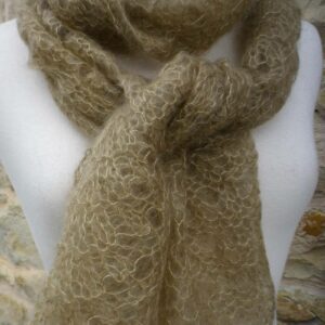 Echarpe chevrons chamois mohair et soie