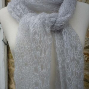 Echarpe chevrons inox mohair et soie